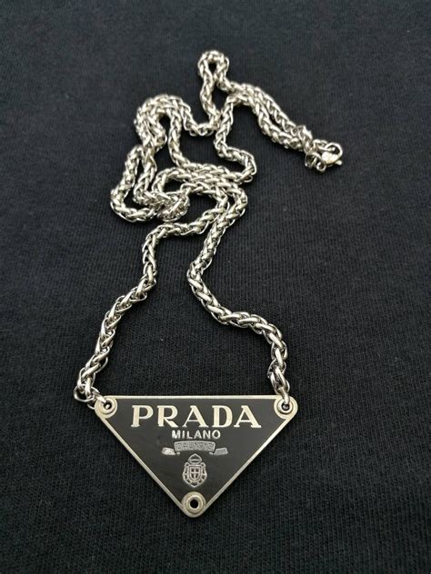 prada jewelry ebay|Prada necklace triangle pendant.